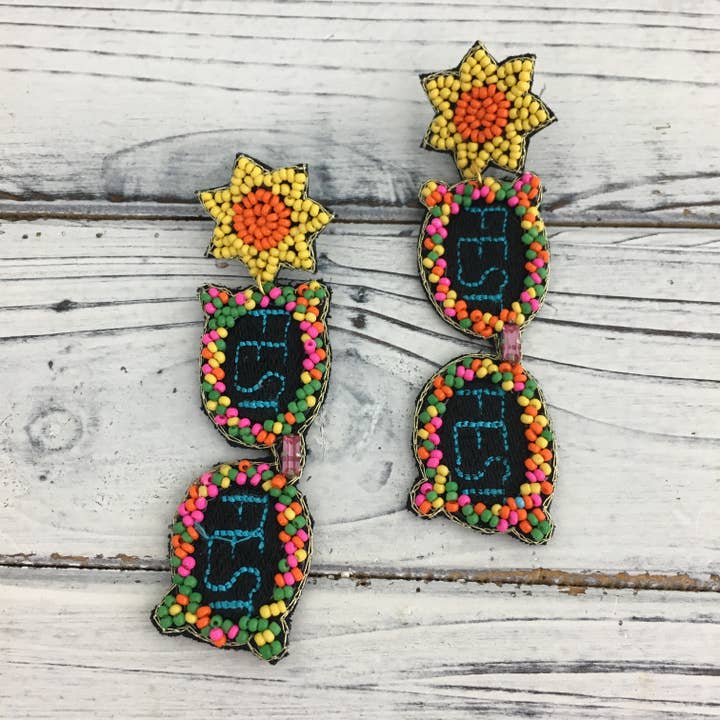Beaded FEST sunglasses earrings for wholesale by SongLily