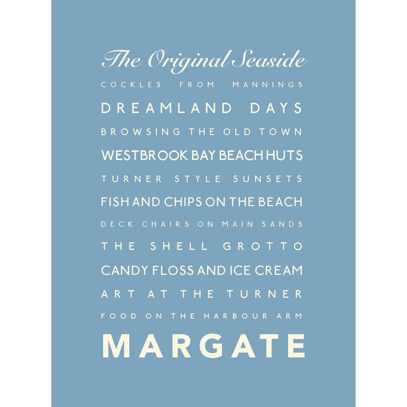 SeaKisses – wholesale Art print – Margate Typographic Print0