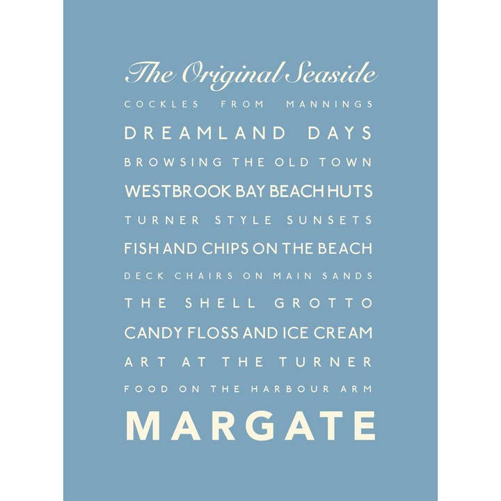 SeaKisses – wholesale Art print – Margate Typographic Print