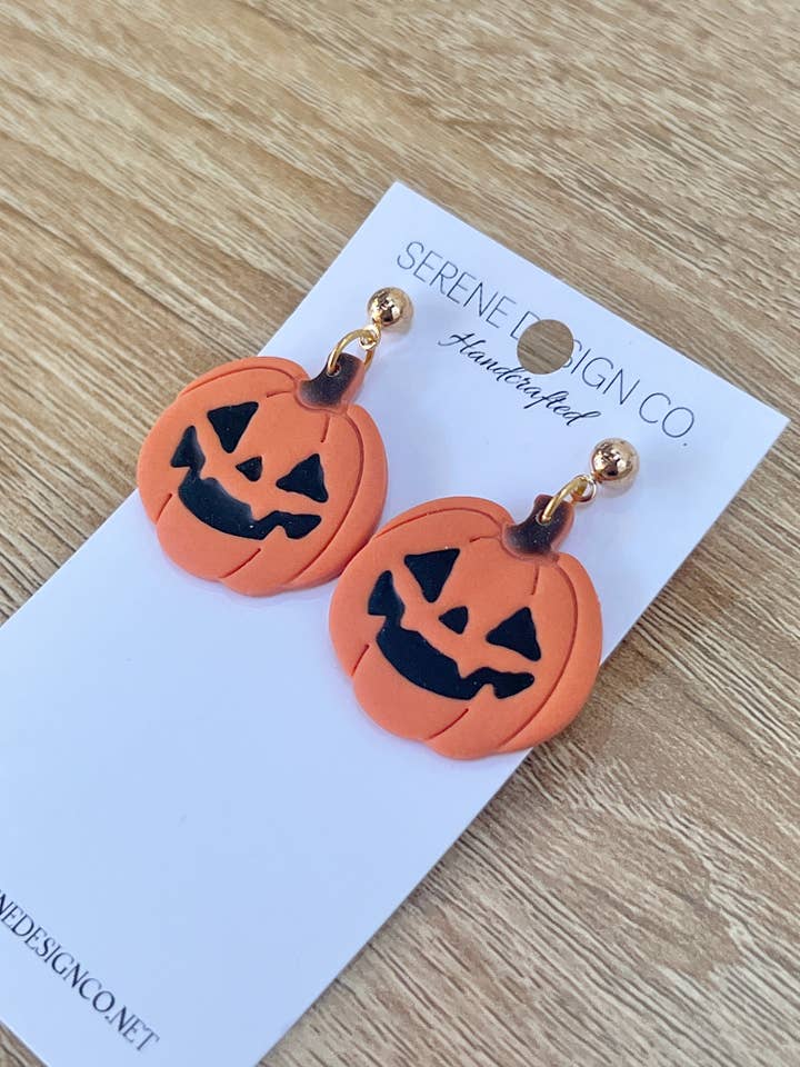 Jack-o'-Lantern Earrings for wholesale by Serene Design Co.