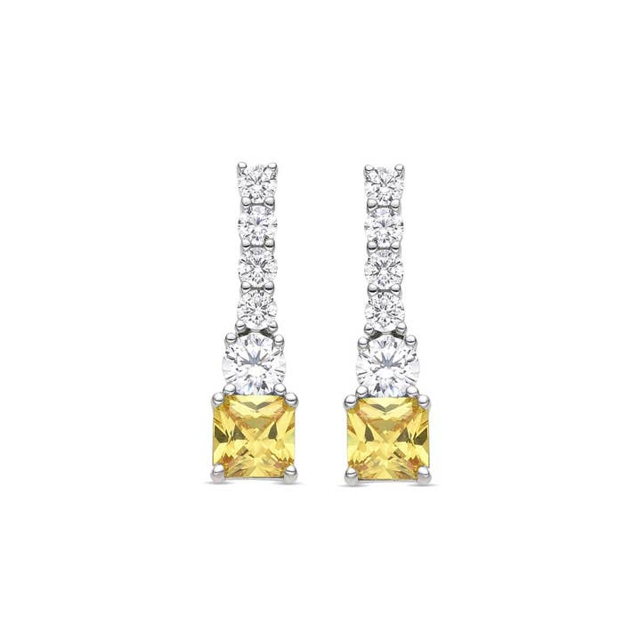 Luxenter - Wholesale Dangle Earrings - Pendientes Luxenter de Plata de Ley 925 y Padparadscha acabado rodio - Himith