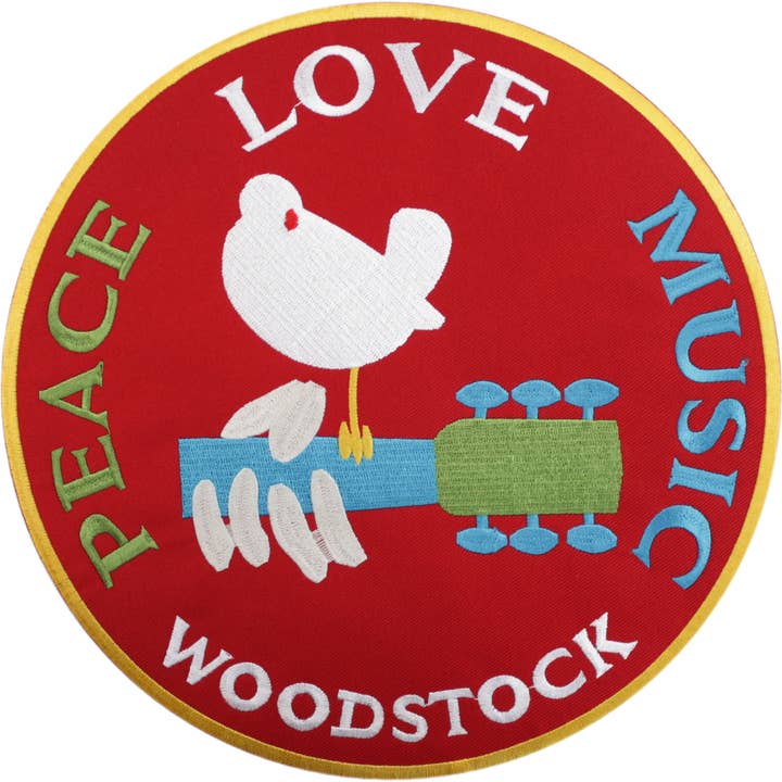 Square Deal Recordings & Supplies - Wholesale Patch - Patch - Woodstock - "Peace Love Music" With Dove - Large