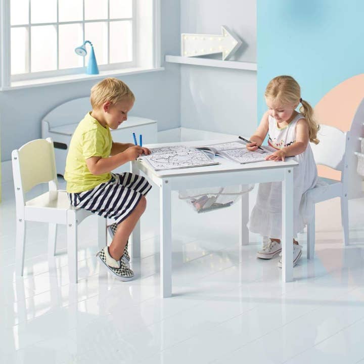 Daniel James - Wholesale Chair - Kids - Kids White Craft Table & 2 Chair Set