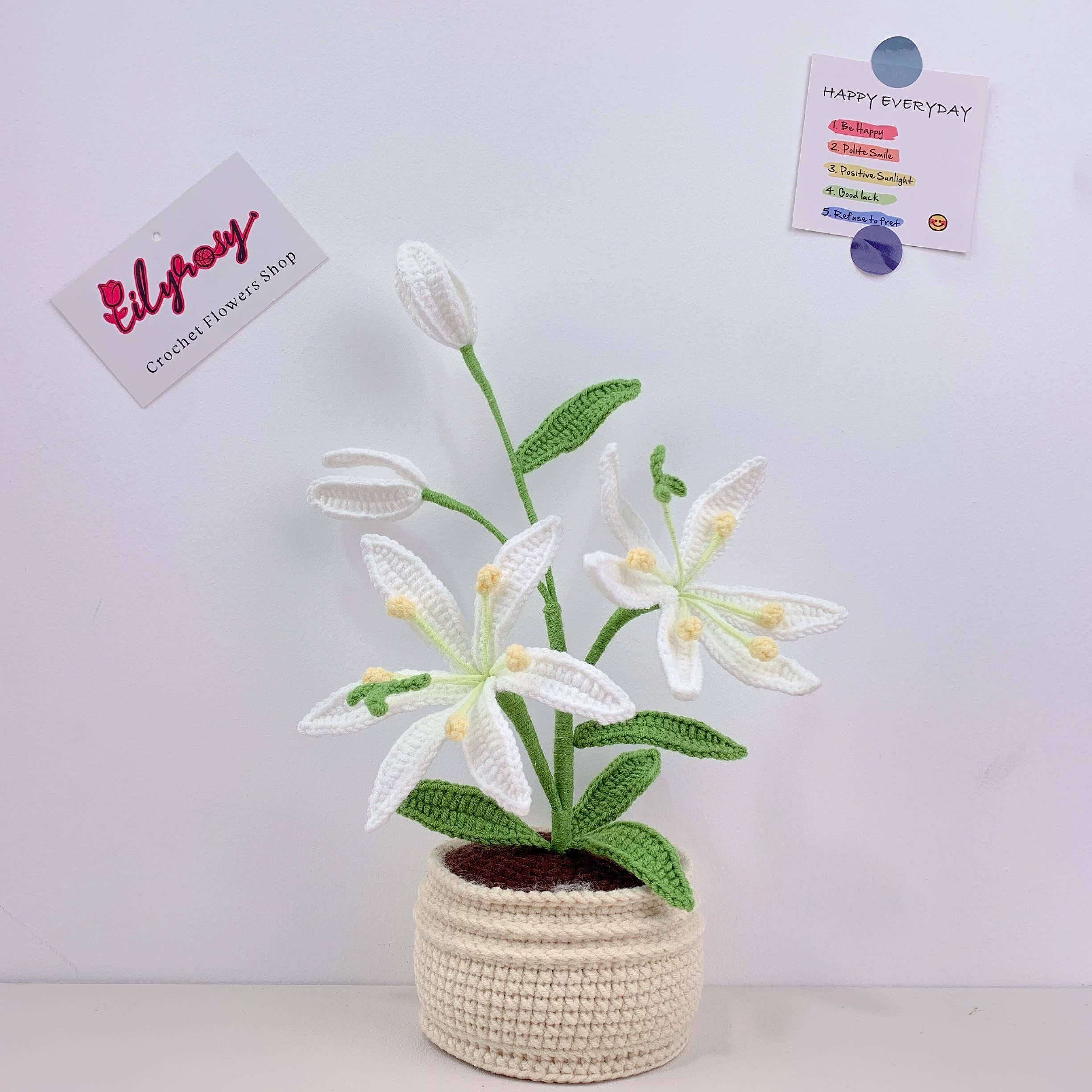 Lilyrosy（Duty free) - Wholesale Kunstbloemen - Lilyrosy Gehaakte Bloempotten, Handgemaakte decoratie2