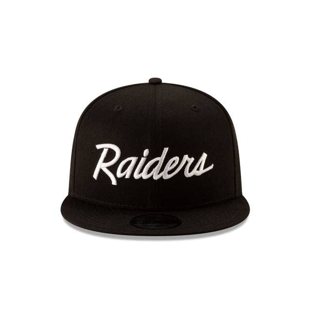 Rat City Sk8 Shop - Wholesale Flat Brim Cap - Unisex - Las Vegas Raiders 9fifty New Era Black With White Script Snapback Hat2