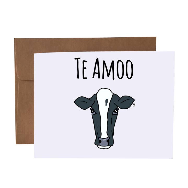 Biglietto di auguri di gioco di parole spagnolo Te Amoo per la vendita all'ingrosso da parte di SKP ink