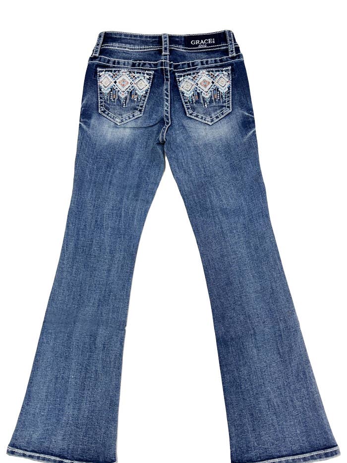 Aztekische Farbstickerei, Bootcut für Mädchen | GB-51992 für den Großhandel von Grace in LA