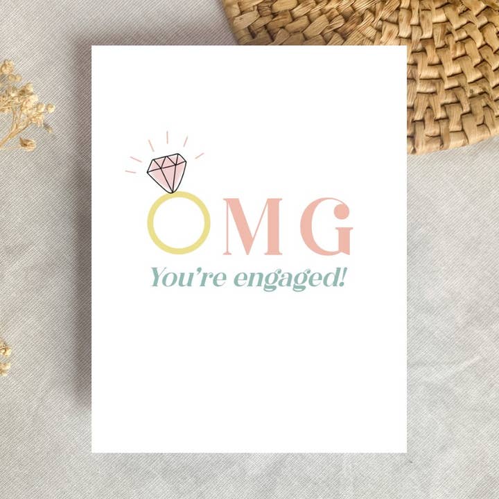 Carte de vœux OMG You're Engaged pour la vente par Lines by Sarah