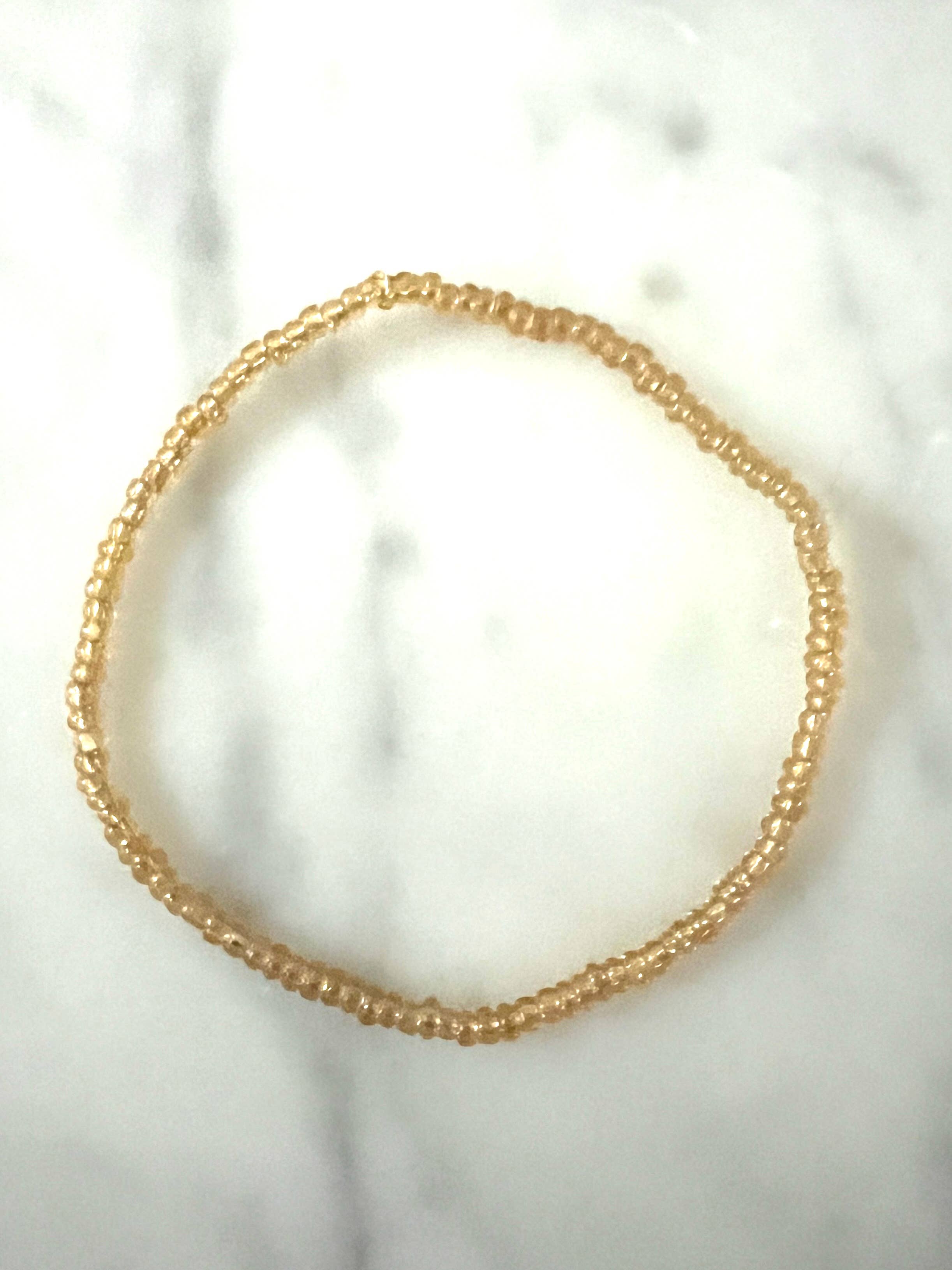 Erik & Mike - Wholesale Beaded Bracelet -  Hand Beaded Bracelet stretch 
Gold 3" diameter  1