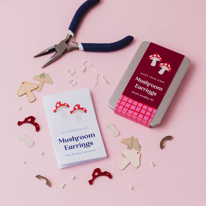 Laura Danby - Wholesale DIY craft kit - Make your own Mushroom Earrings - Jewellery DIY Craft Kit3