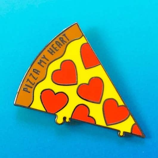 Pizza Esmalte Duro Pin «Pizza My Heart» para venta al por mayor de Tiny Bee Cards