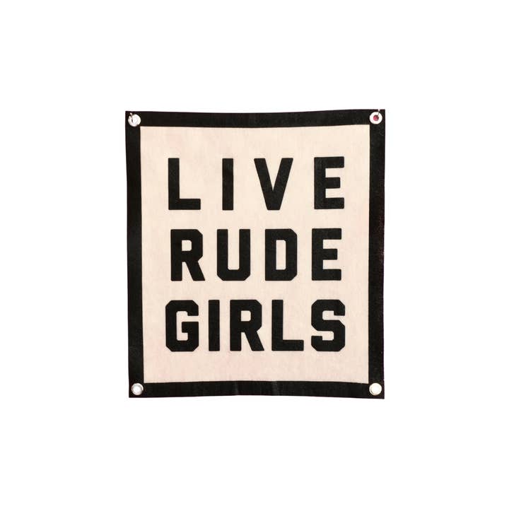 Live Rude Girls Champion Banner for wholesale by Golden Gems