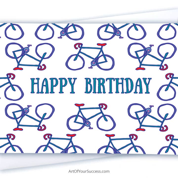 Bike Birthday Card for wholesale by Art Of Your Success