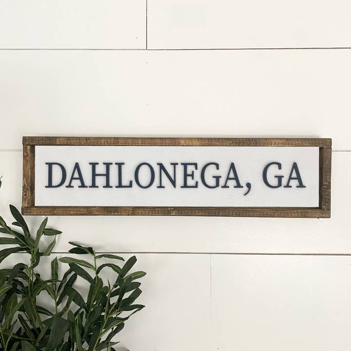 Pine Designs - Wholesale Sign - 24x6 "Any" City Sign - City, State Name Sign