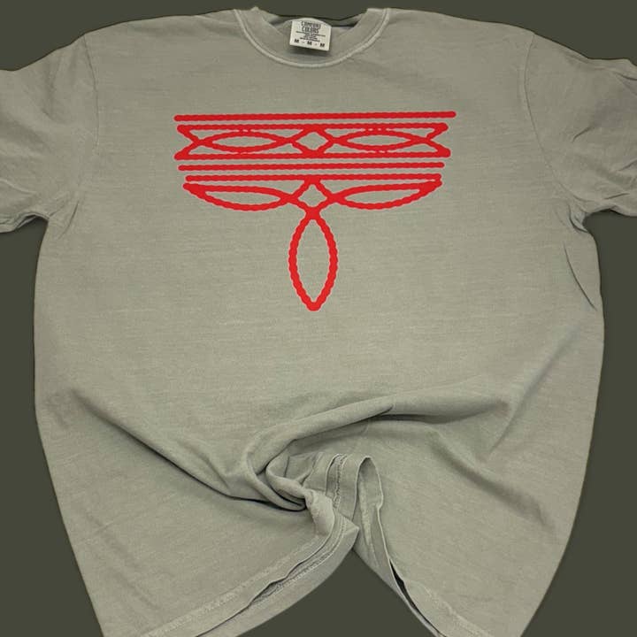 Red Boot Stitch Western T-Shirt for wholesale by The Lyrical Spirit, LLC