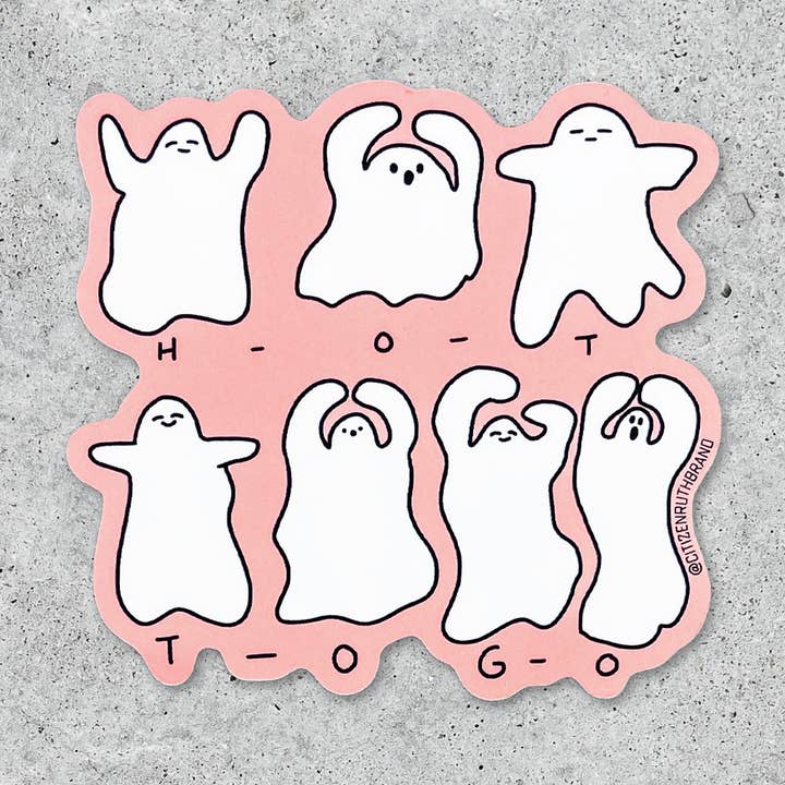 Ghosty Hot To Go Vinyl Sticker for wholesale by Citizen Ruth