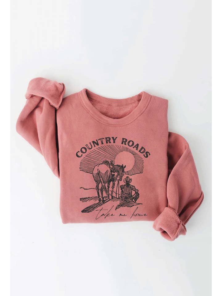 OAT COLLECTIVE - Wholesale Graphic Sweatshirt - Women's - COUNTRY ROADS TAKE ME HOME Graphic Sweatshirt16
