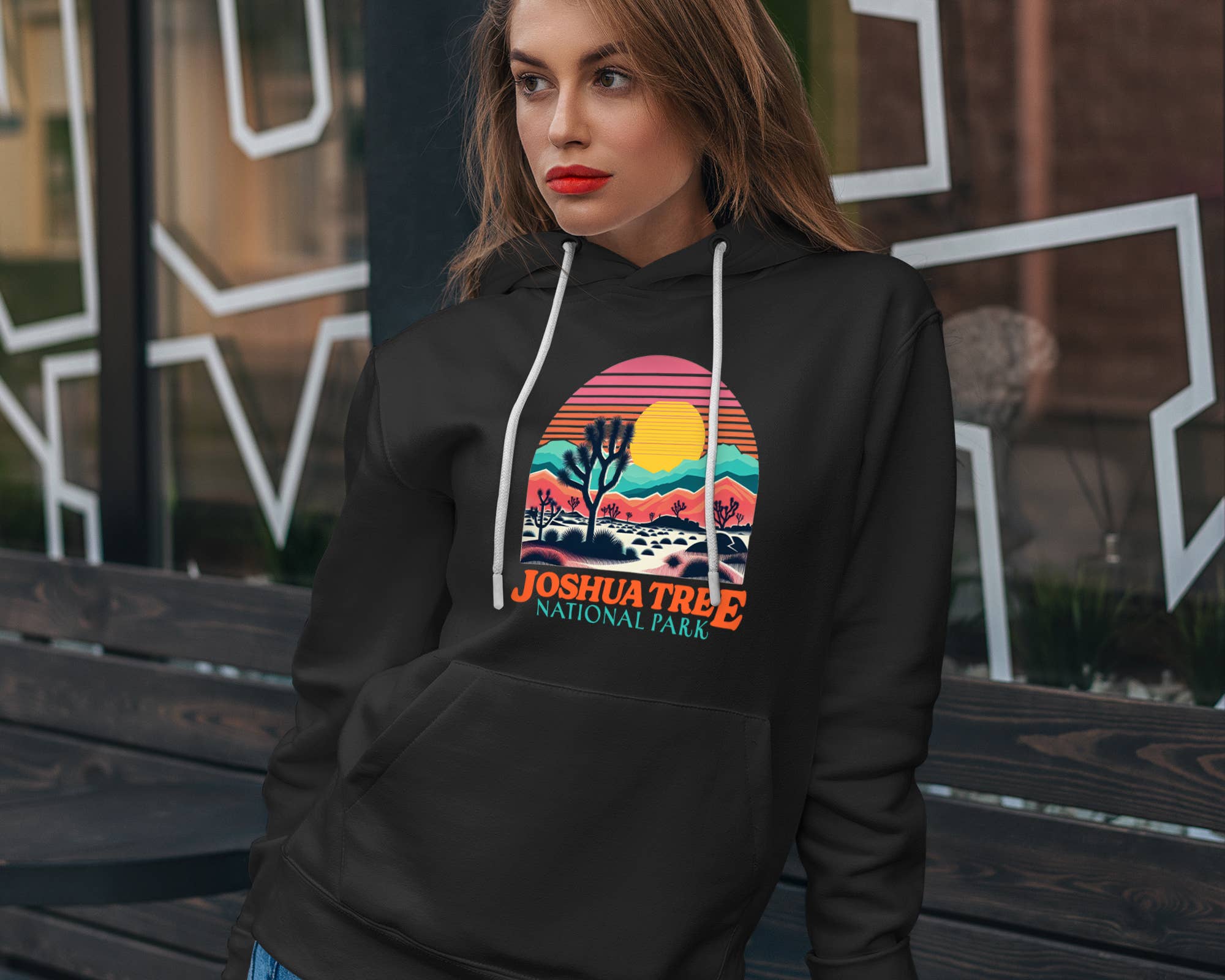Vivtrek - Wholesale Hoodie - Unisex - Vintage Joshua Tree US National Park Retro Sunset Hoodies4