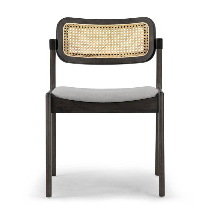 Glamour Home - Wholesale Chair - Set of 2 Azula Fabric Dining Chairs with Rattan Back2