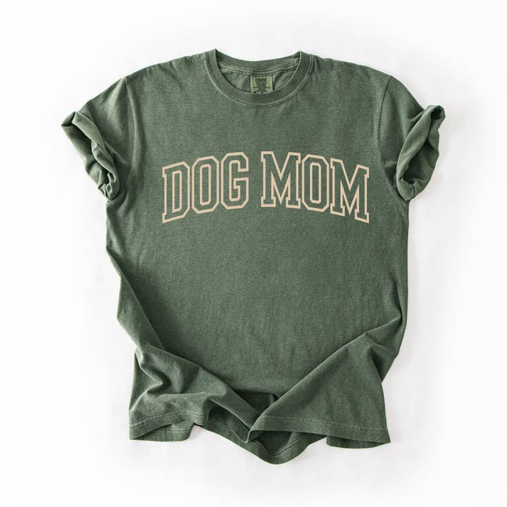 Dog Mom Varsity Tee for wholesale by SBG Co.