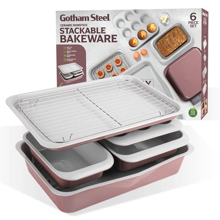 Gotham Steel 6 Piece Bakeware Set in Mauve for wholesale by Gotham Steel/Granitestone
