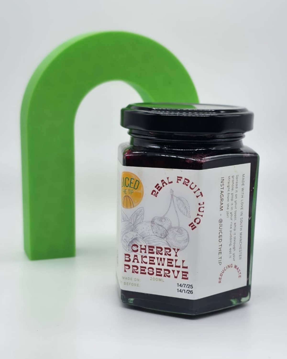 Juiced the Tip – wholesale Preserves – Cherry Bakewell Preserve - 200ml Jar4