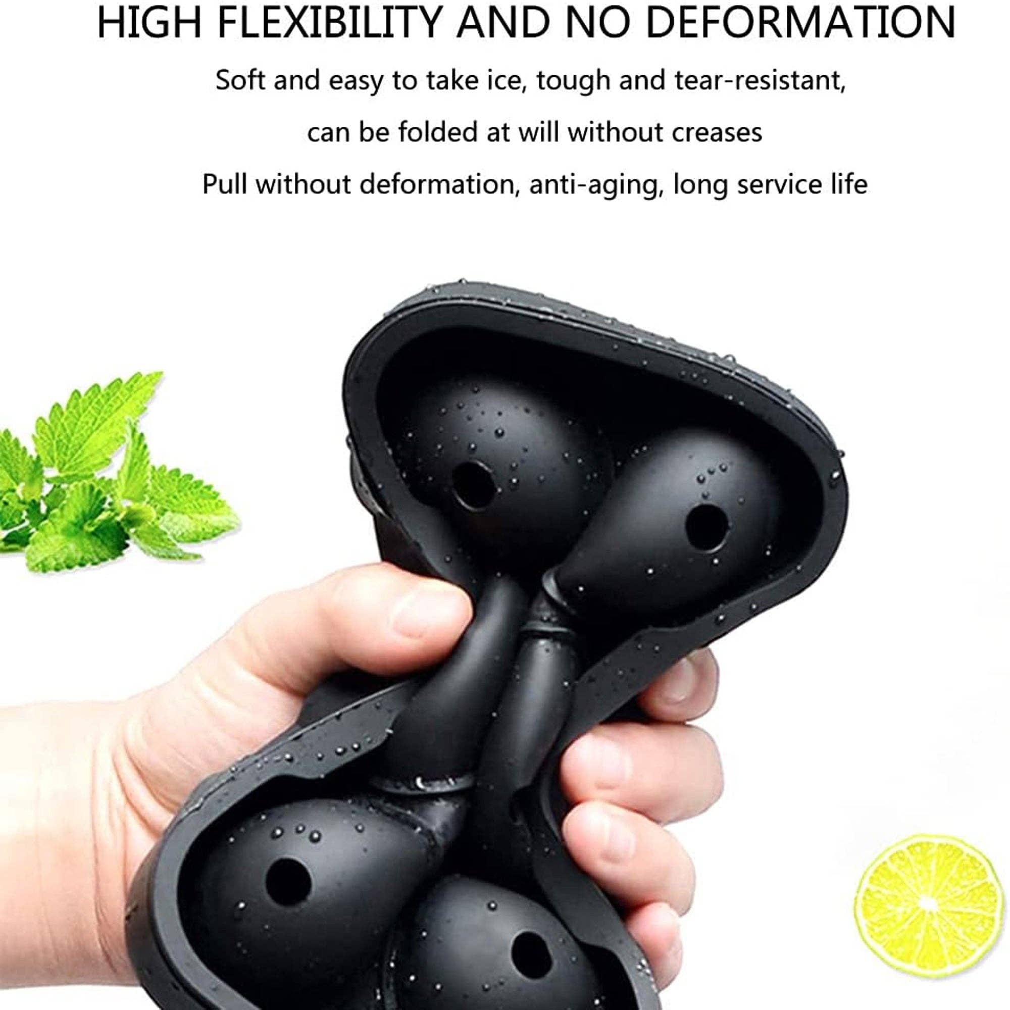 Vigor Path - Vendita all'ingrosso Vassoi/stampi per ghiaccio - Confezione da 2 stampi per cubetti di ghiaccio giganti a forma di sfera e quadrata6