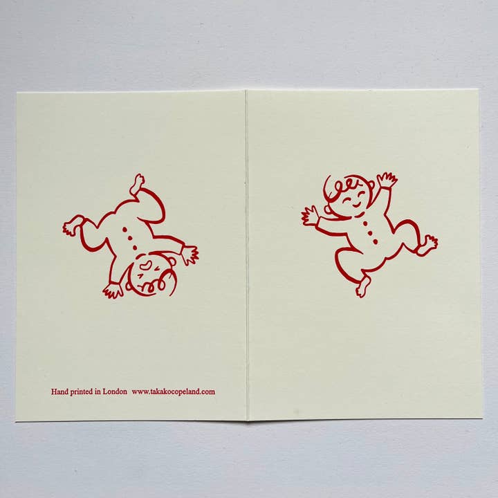 It'a a baby - double sided hand printed letterpress greeting card for wholesale by Takako Copeland