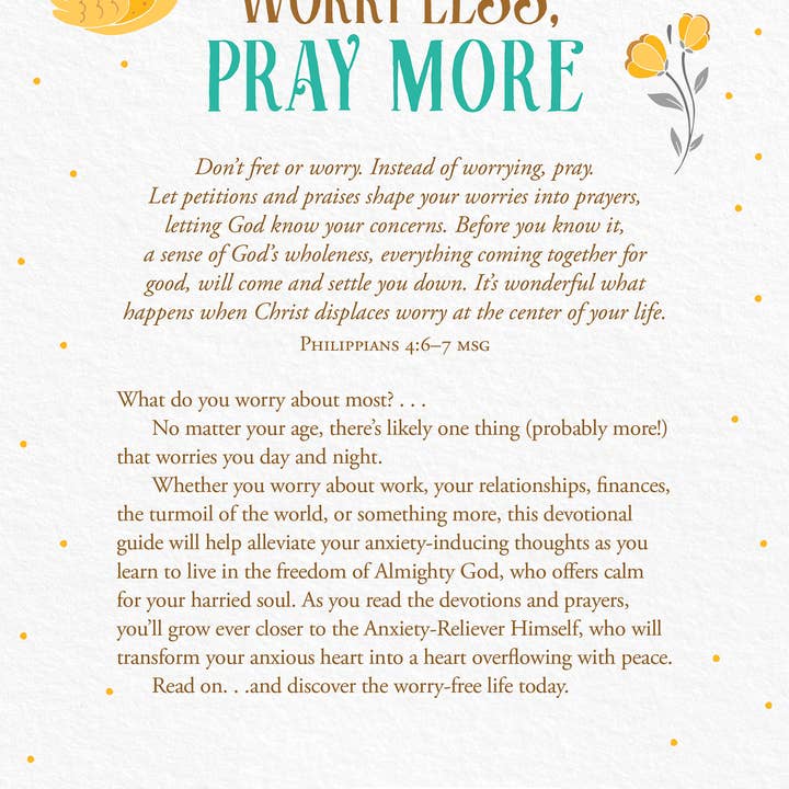 Barbour Publishing, Inc. - Wholesale Religion - Worry Less, Pray More Large Print1