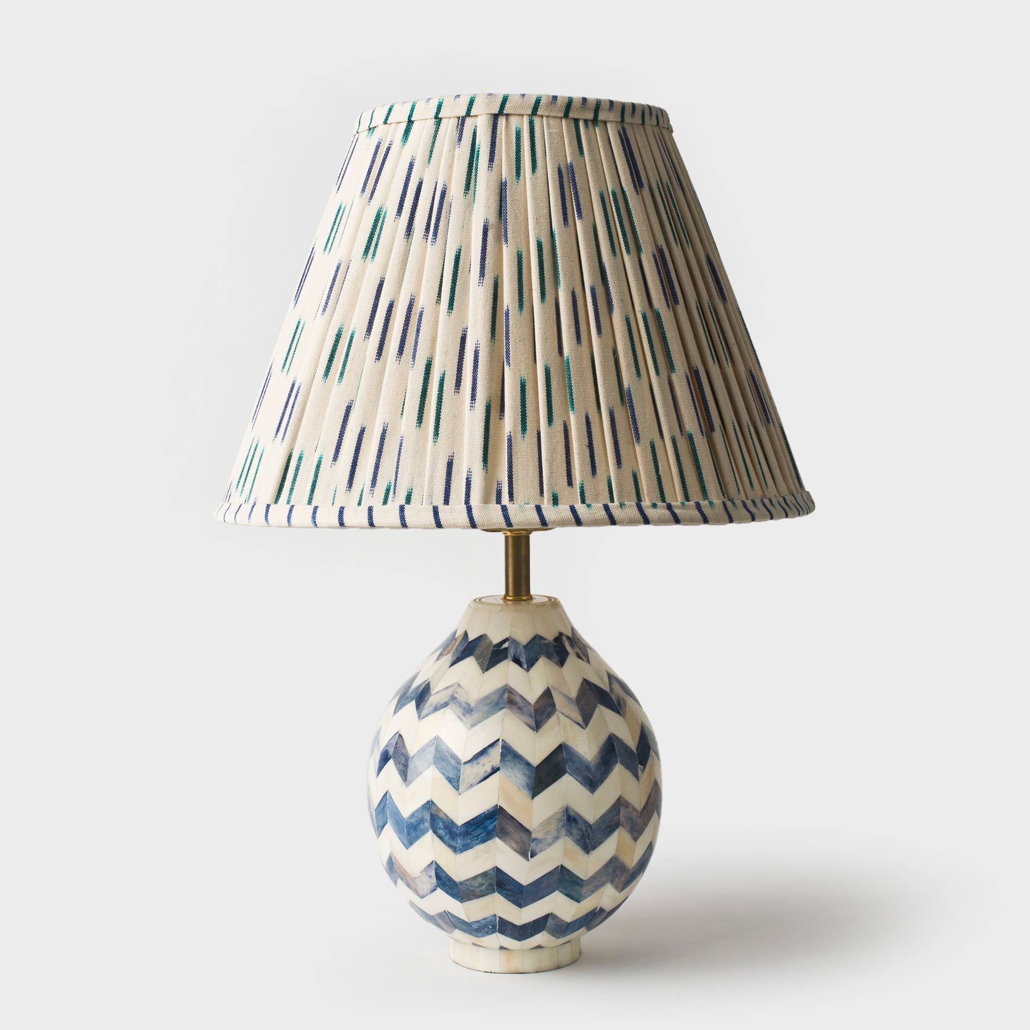Mela Artisans - Wholesale Lamp Shade - Blue Ikat Pleated Lampshade4
