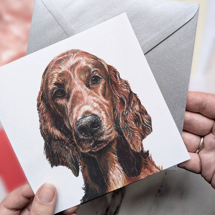 Irish Setter Most Pupular Greetings Card for wholesale by Amber Marie Studio