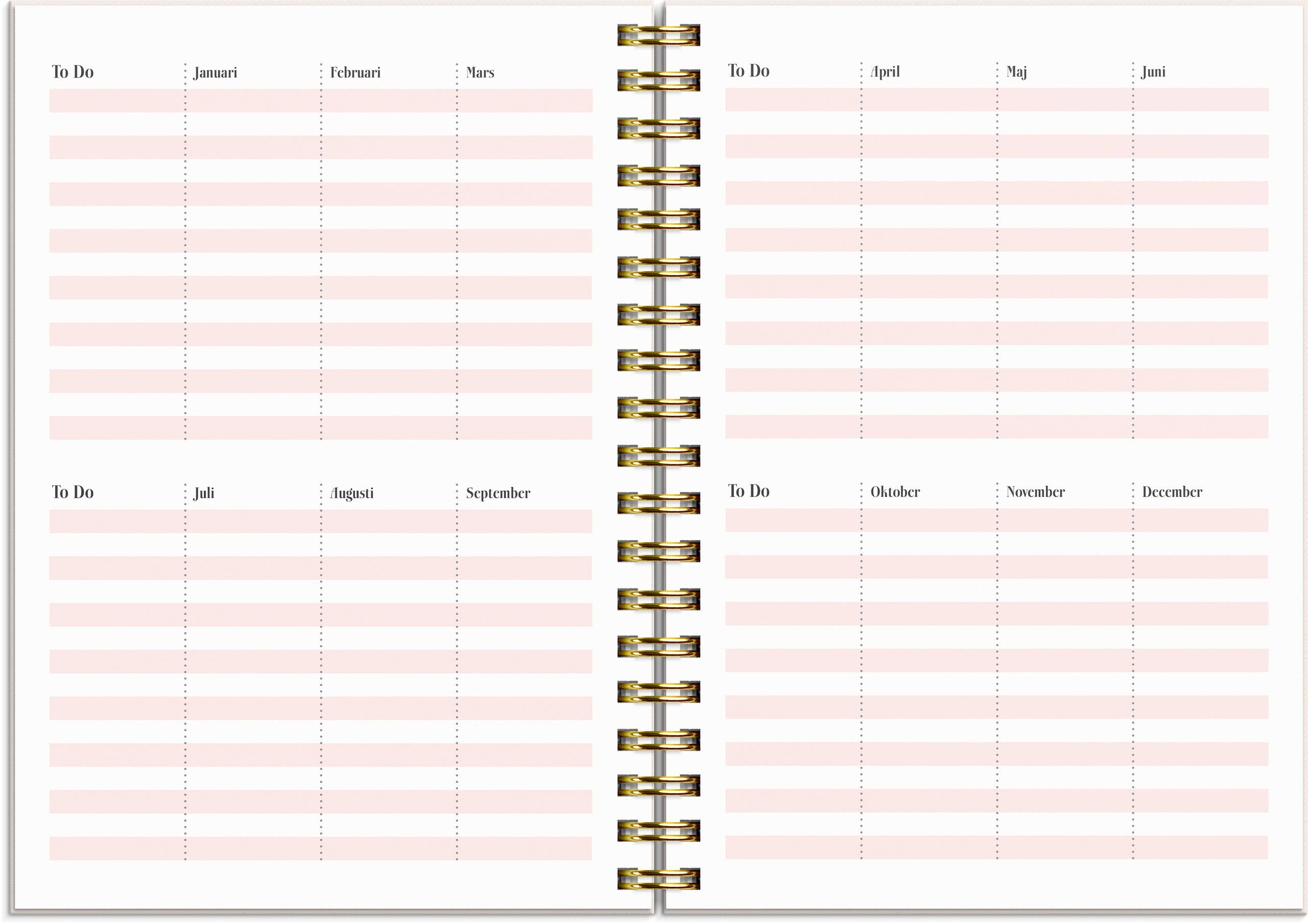 Burde Publishing AB - Wholesale Planner - Calendar 2024 Life Planner Pink A63