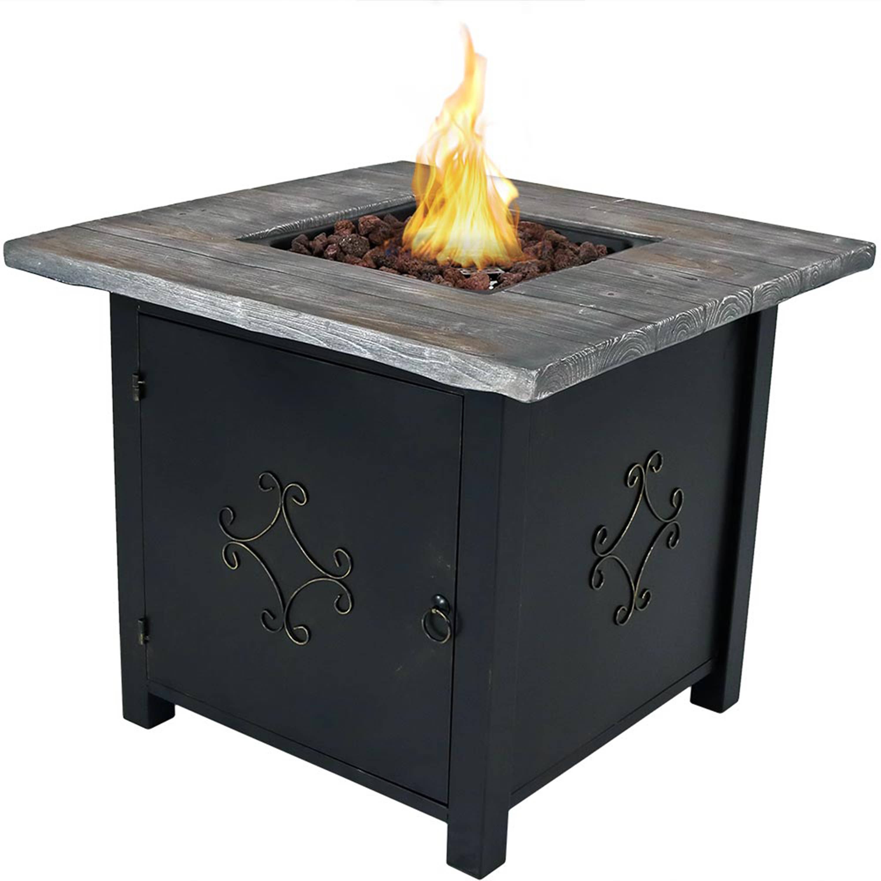Sunnydaze Decor - Wholesale Fire Pit - 30 in Square MGO Propane Gas Fire Pit Table with Lava Rocks5
