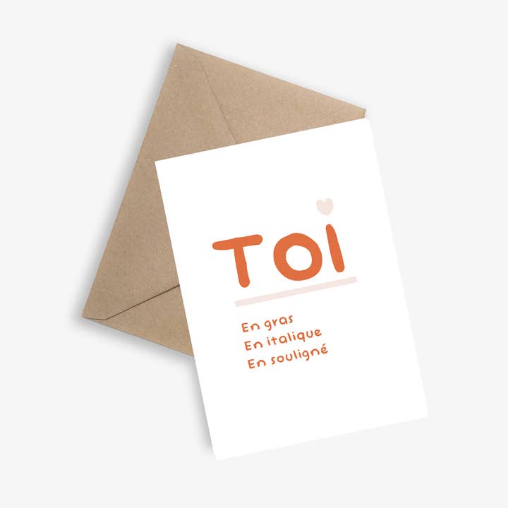 Toi (You) - Simple Card for wholesale by LE PAPIER GRAPHIQUE