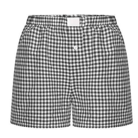 HIDDENBRAND - Wholesale Shorts - Women's - Viral Daily Gingham Elastic waist Boxer Shorts