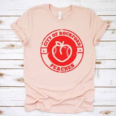 Rockford Peaches Unisex Tee for wholesale by Naked Mangoes