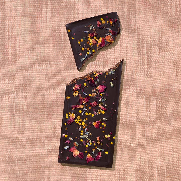 Spring & Mulberry - Wholesale Chocolate Bar - Lavender Rose Date-Sweetened Dark Chocolate