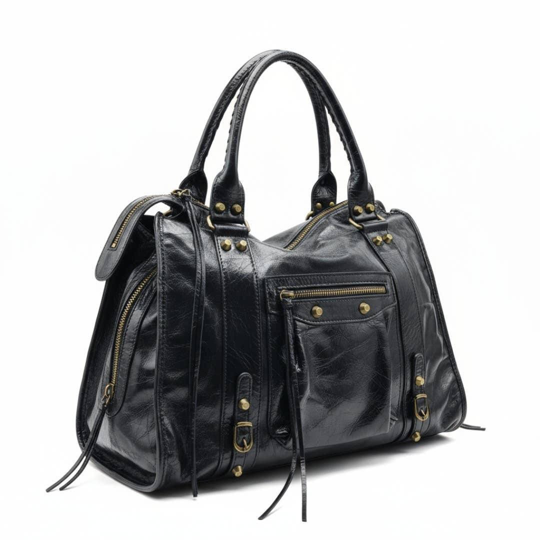 ZEEN - Vente Sac porté épaule – femme - Sac cuir BALIA Nero2