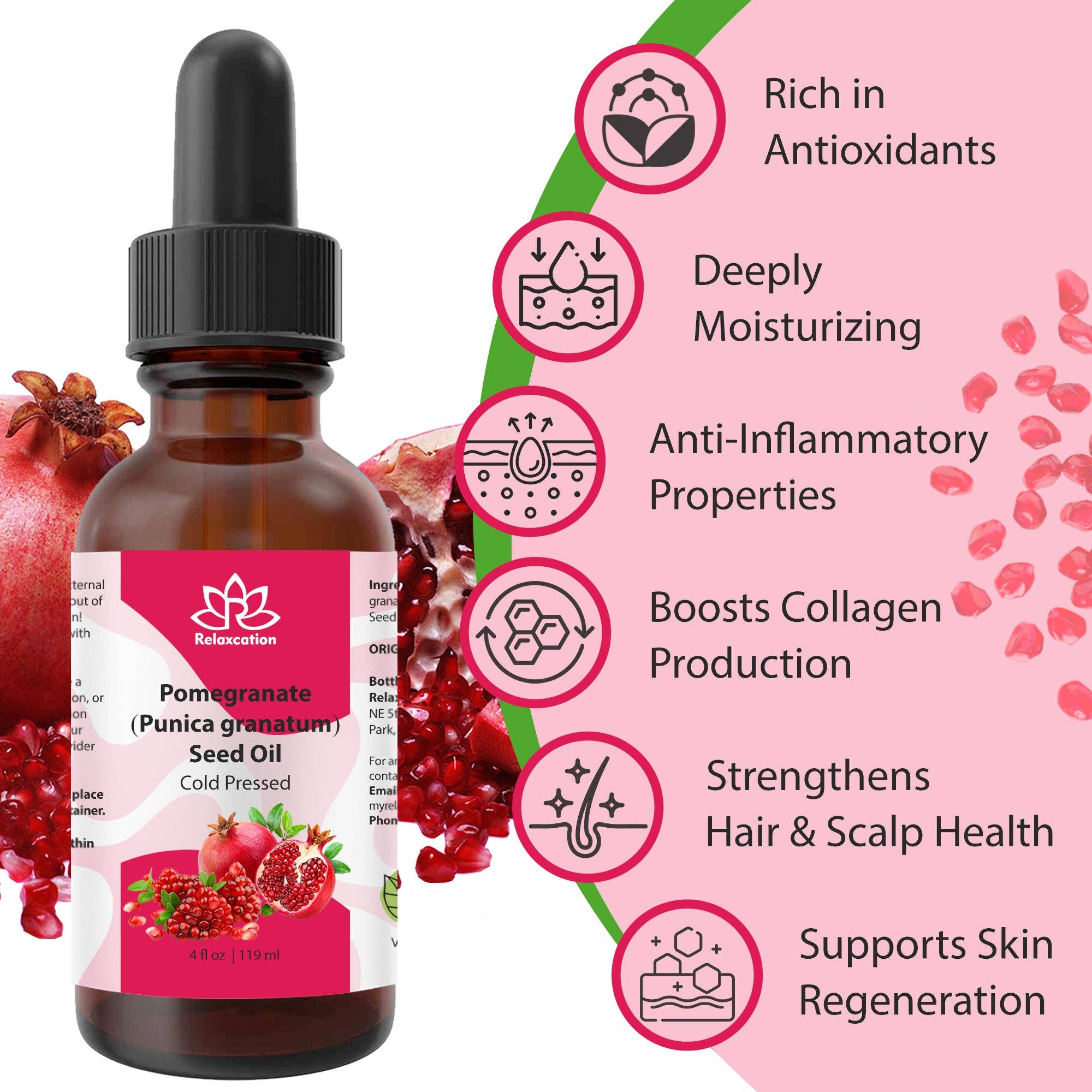 Relaxcation – Großhandel Bade-/Körperöl – Reines Granatapfelsamenöl7