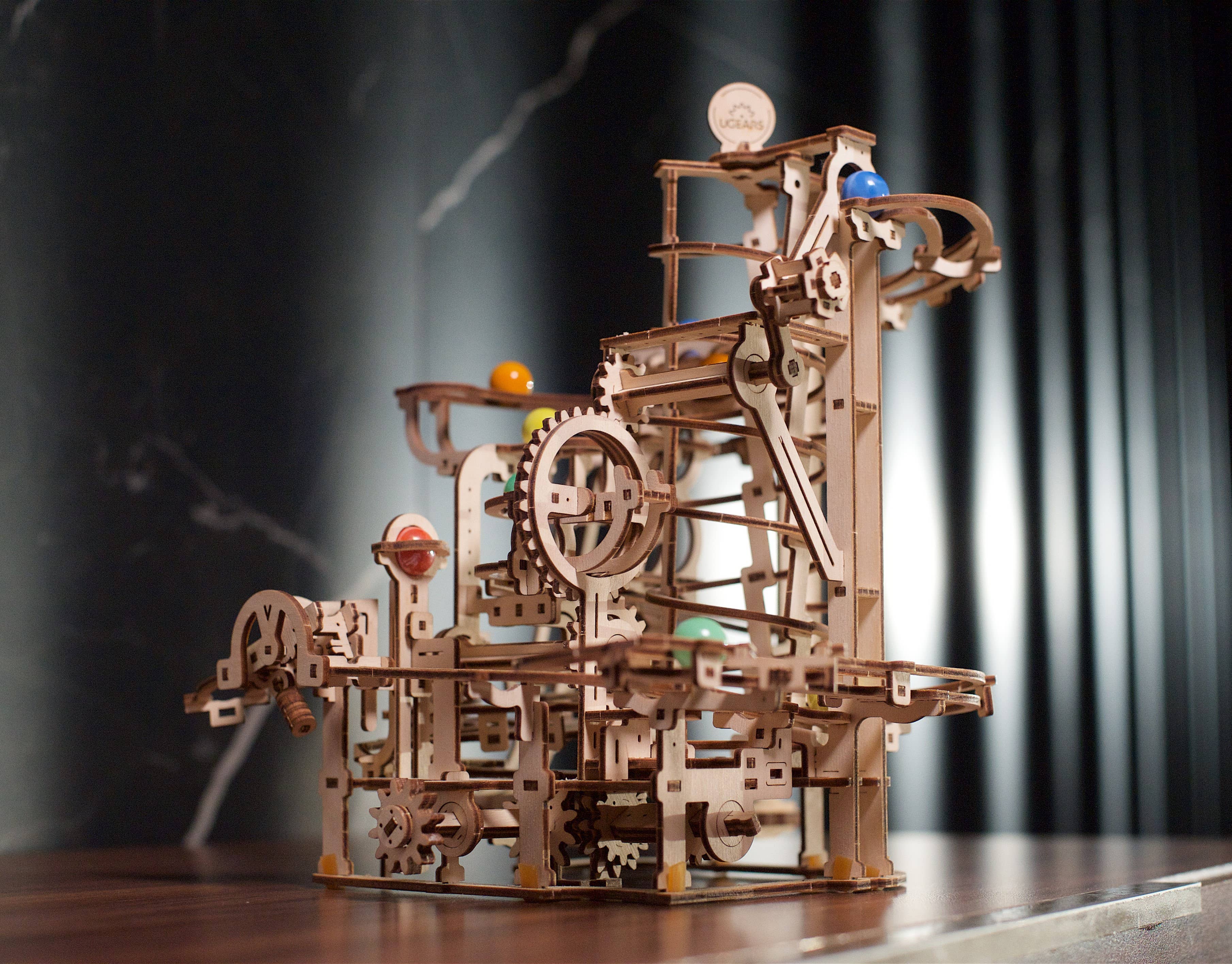 Ukidz LLC - Wholesale DIY Craft Kit - UGears Marble Run Spiral Hoist - 4 -Wooden 3D Puzzles - DIY4
