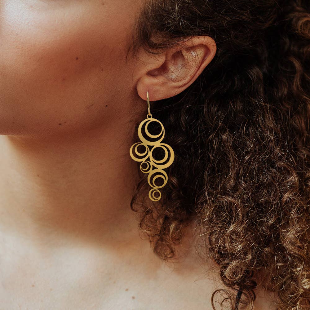 RAS - Vente Boucles d'oreilles pendantes - Boucles d'oreilles grandes dorées Adele1