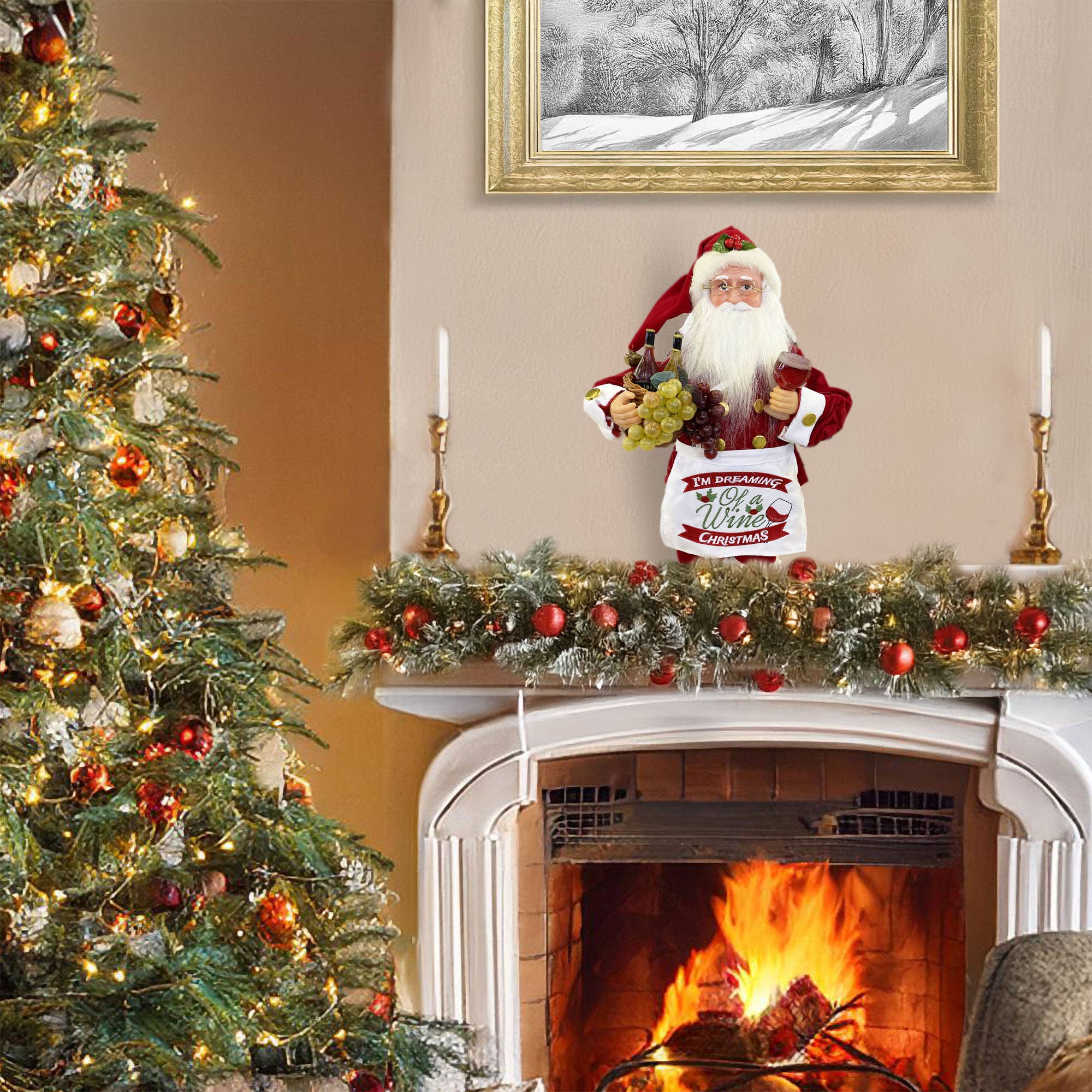 Santa’s Workshop Inc. - Wholesale Christmas Decoration - 15" Wine Christmas Claus4