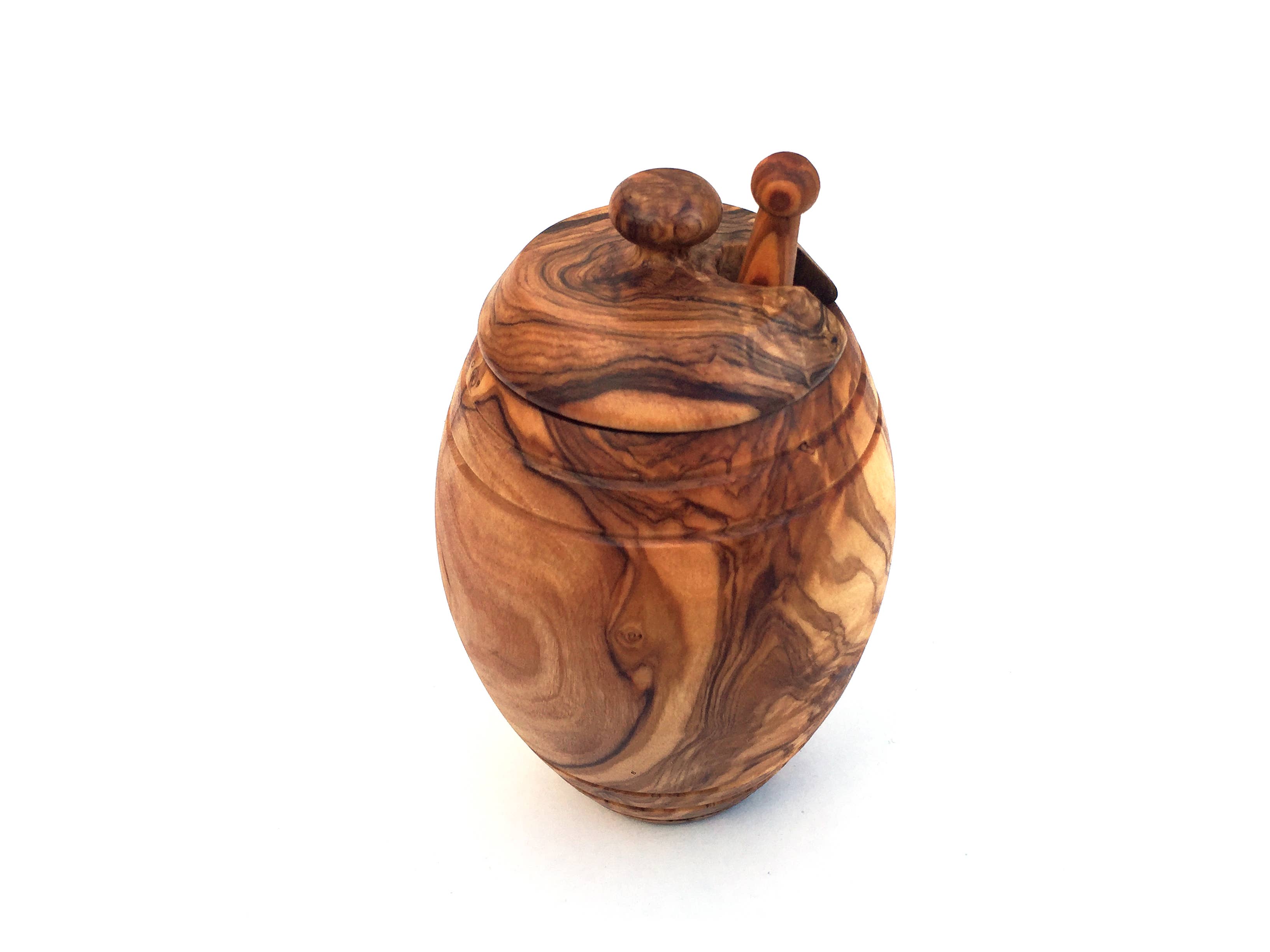 medina mood – Großhandel Honigtopf – Honigtopf mit Honiglöffel handgemacht aus Olivenholz1