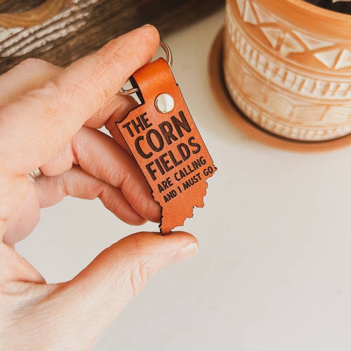 Left Grain - Wholesale Keychain - Unisex - Indiana Keychain - The Cornfields are Calling and I Must Go