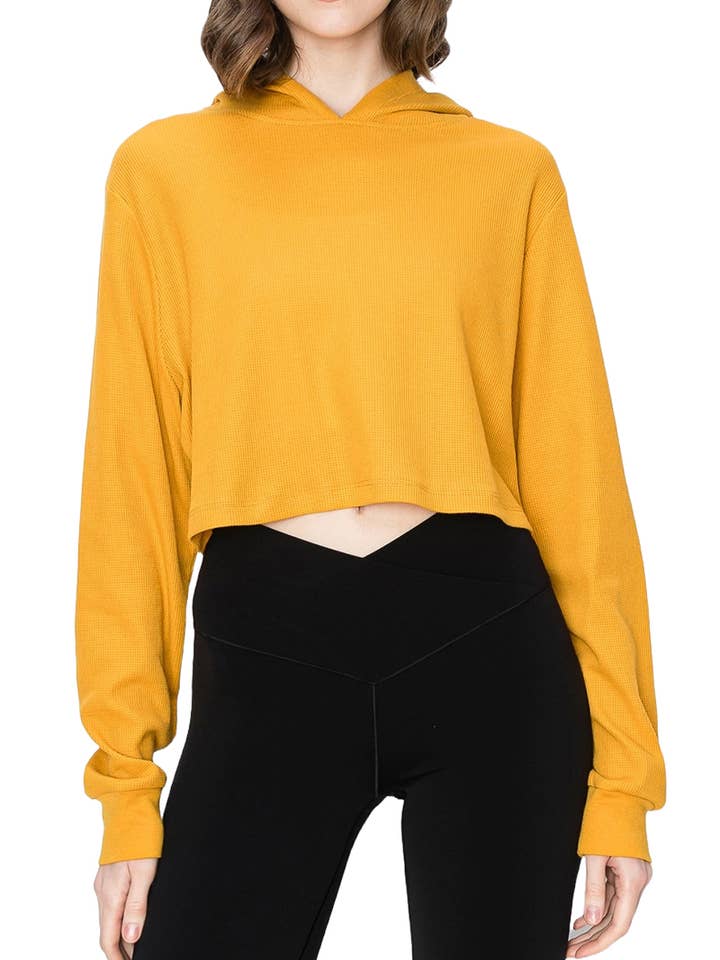 Hoodie à capuche thermique raccourci pour la vente par Vanilla Monkey