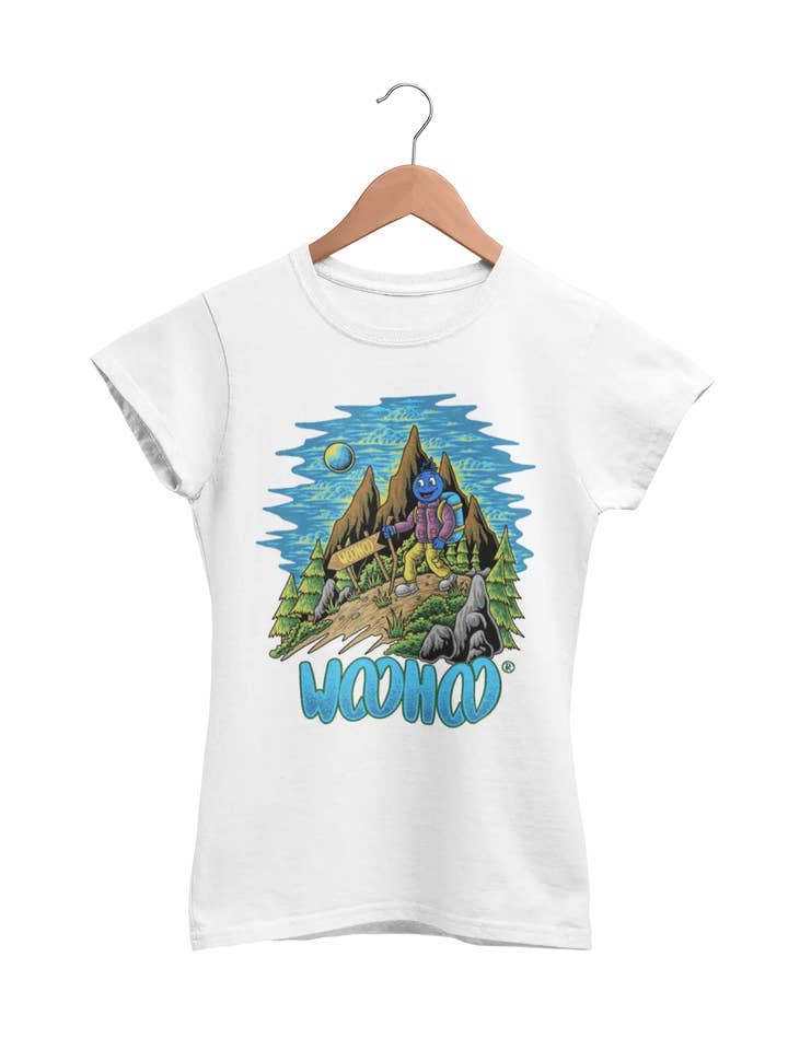 Damen T-Shirt „WooHooberry Outdoor Sports-Wandern“ für den Großhandel von WooHoo Apparel