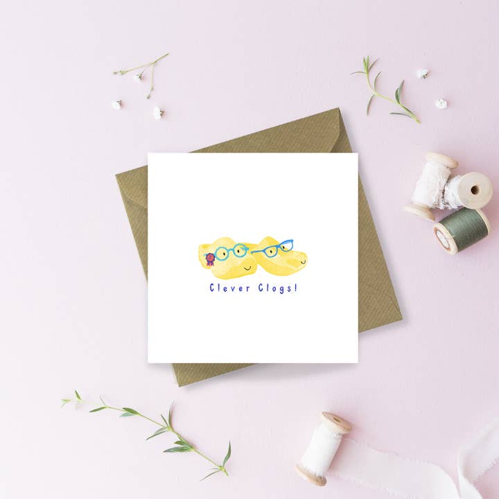 Sayers Studio – wholesale Congratulations card – Congratulations Clever Clogs Greetings Card