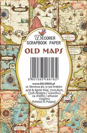 DECORER - Wholesale Scrapbook - Old Maps - MINI Scrapbook Paper3