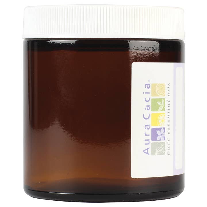 Reusable Amber Wide Mouth Jar With Writable Label, 4 Oz for wholesale by Aura Cacia