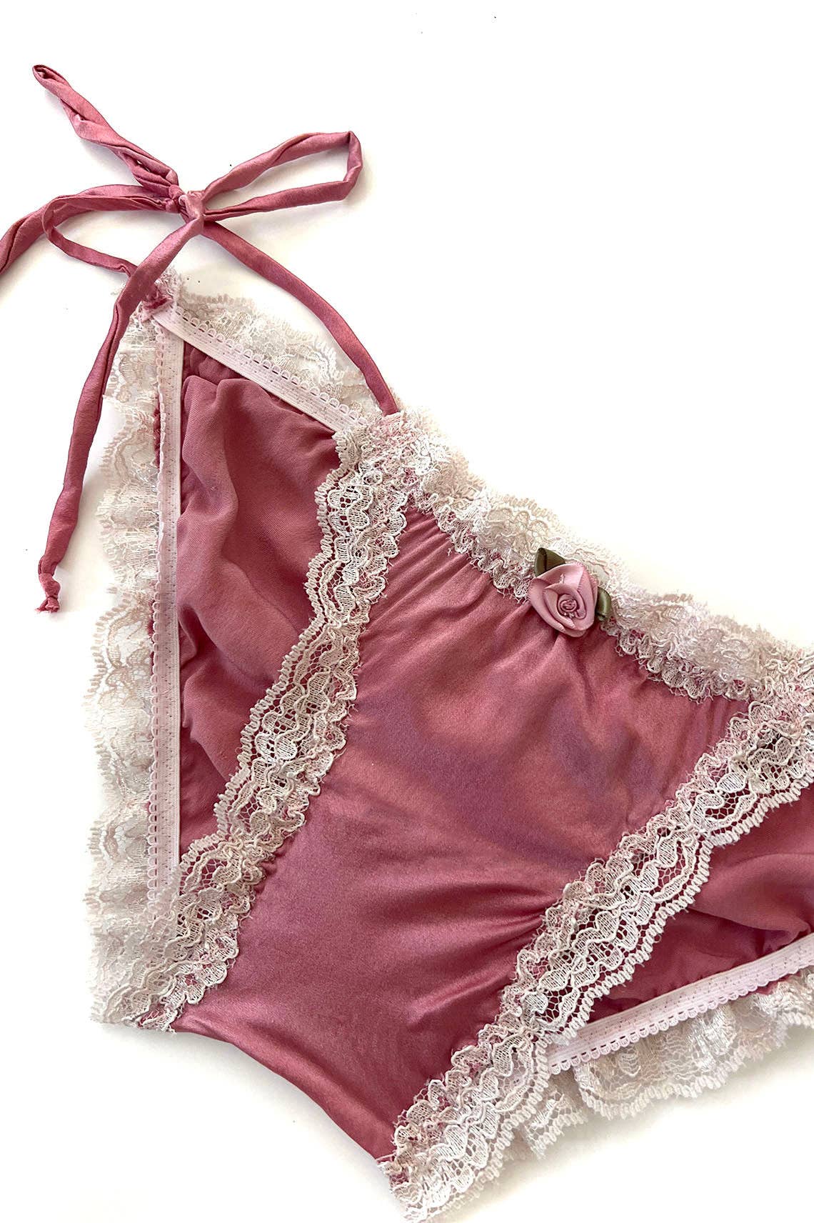 Clare Bare - Wholesale Underwear - Women's - Sonnet Tie Panty in Rose Silk Charmeuse18